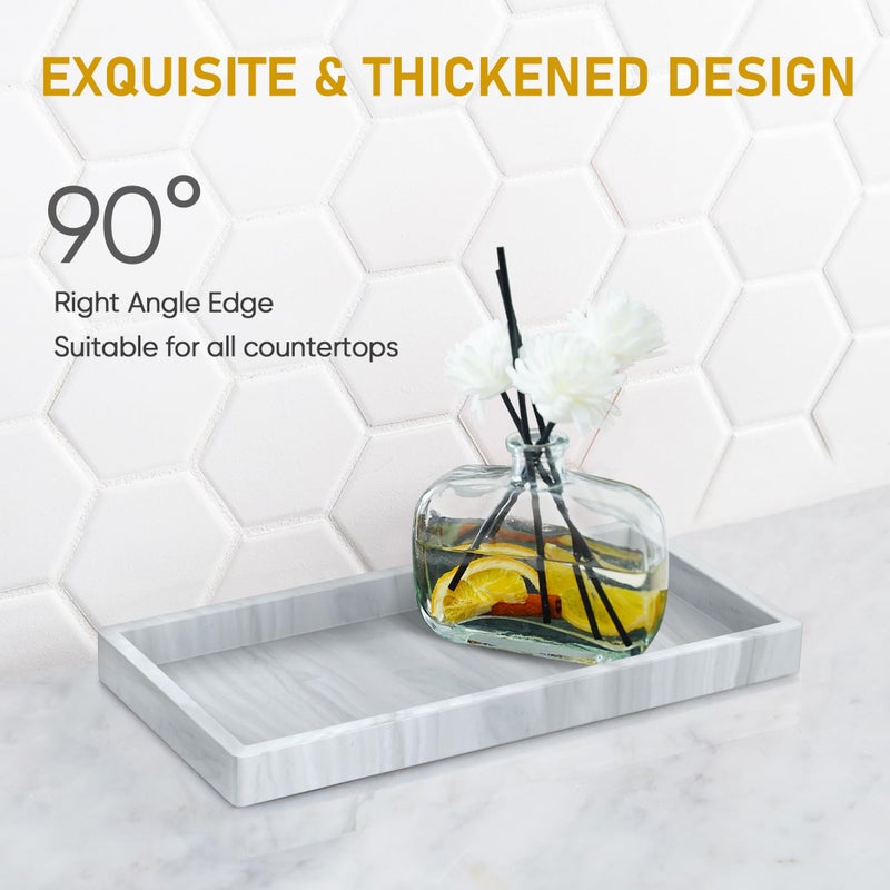 EG-SIPRO Bathroom Counter Tray EG-SIPRO Shatterproof Silicone Bathroom Vanity Tray High-Grade Durable Rectangle Tray for Bathroom Trays for Counter Soap Dispenser Tray-Small 7.8 * 3.9 in - Image 3